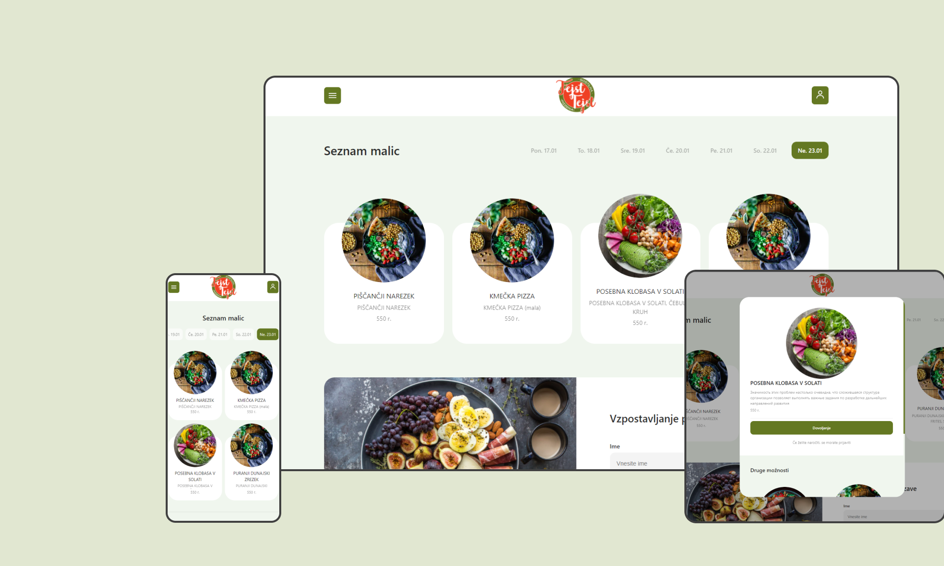 Business lunch web-app