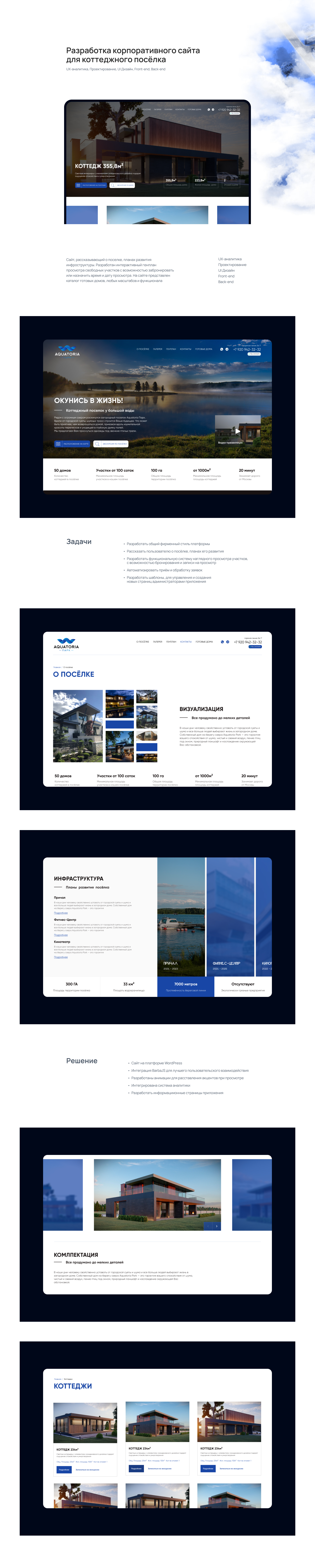 Development of a corporate website for a cottage village