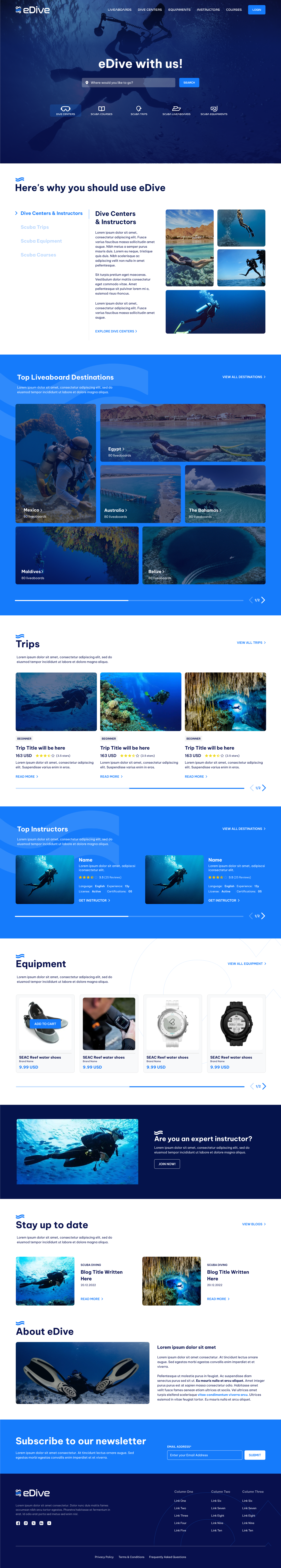 Web application/forum on diving eDive