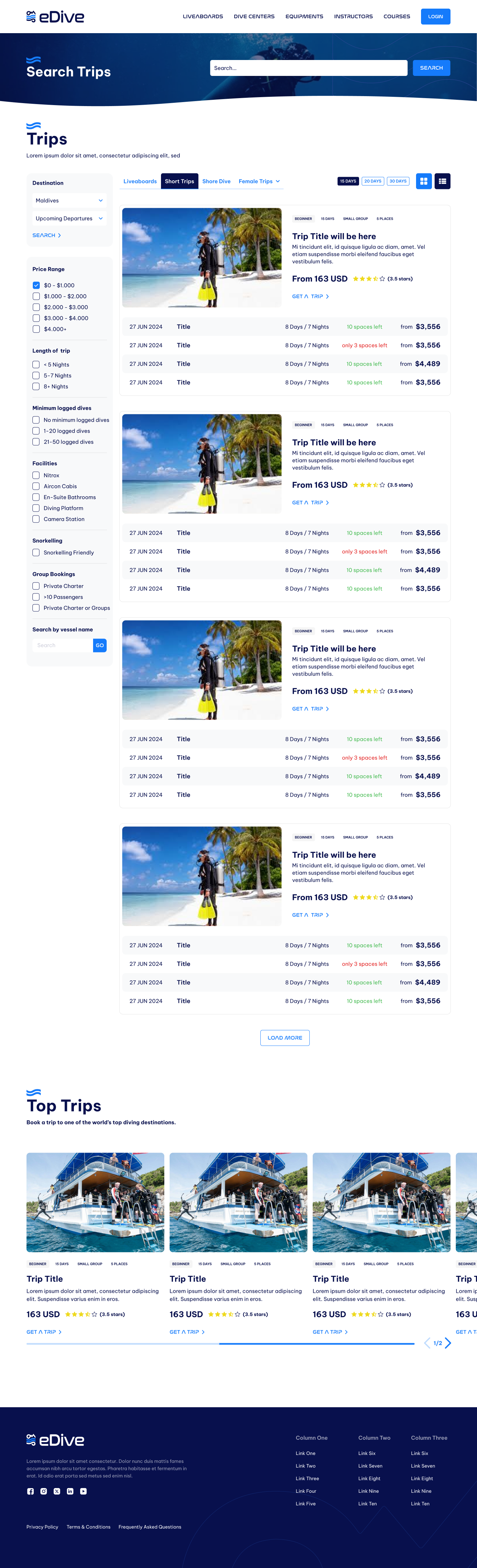 Web application/forum on diving eDive
