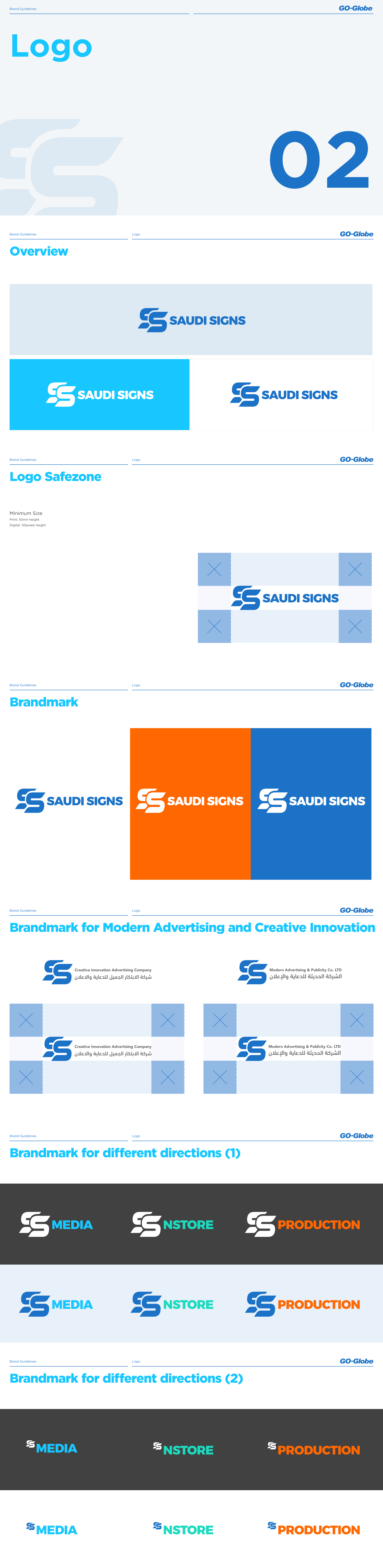 Logo and brand book development for Saudi Signs