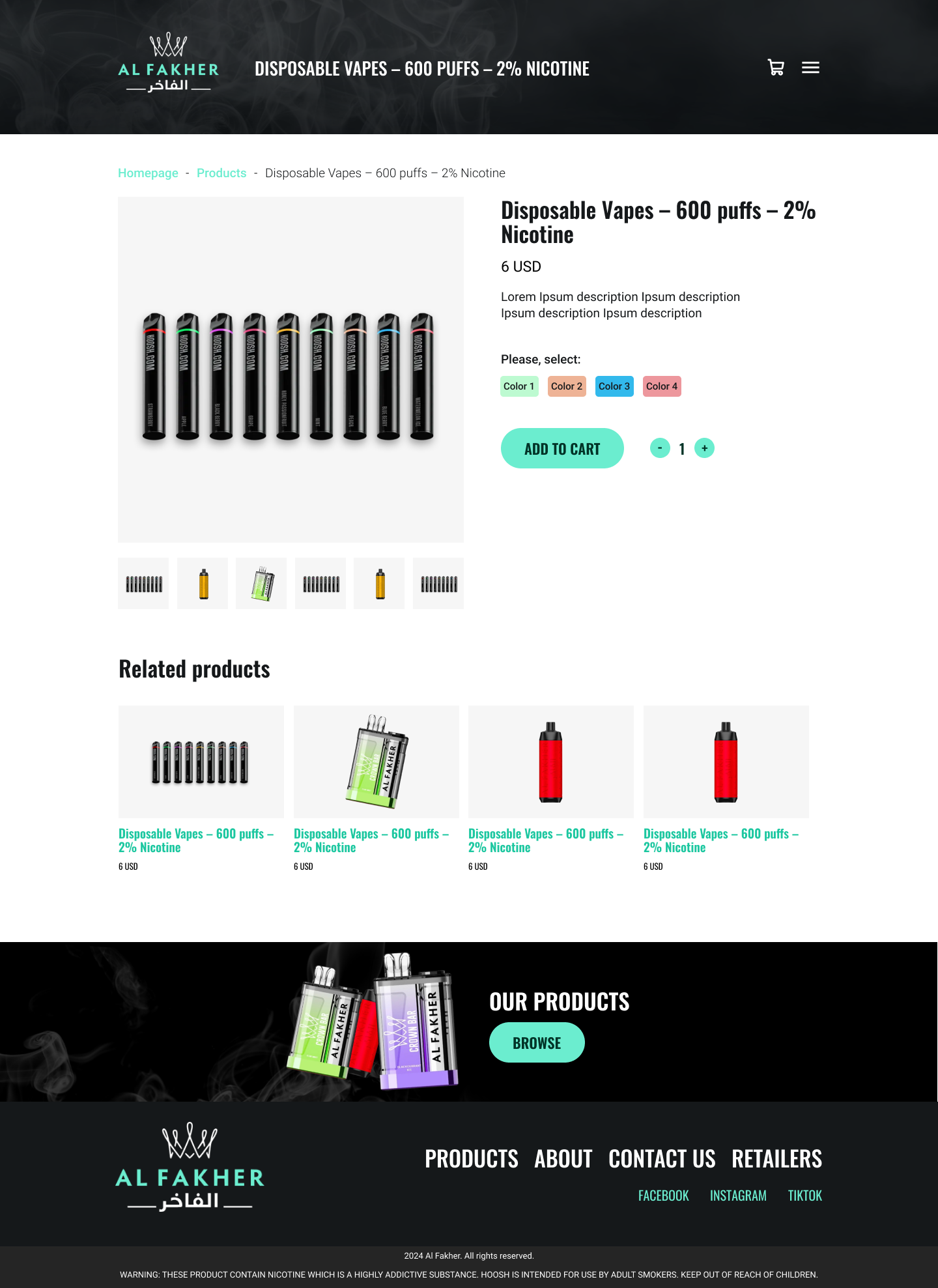 Online store selling vape for Al Fakher