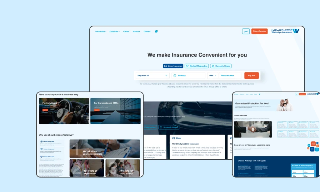Website for Wataniya Insurance