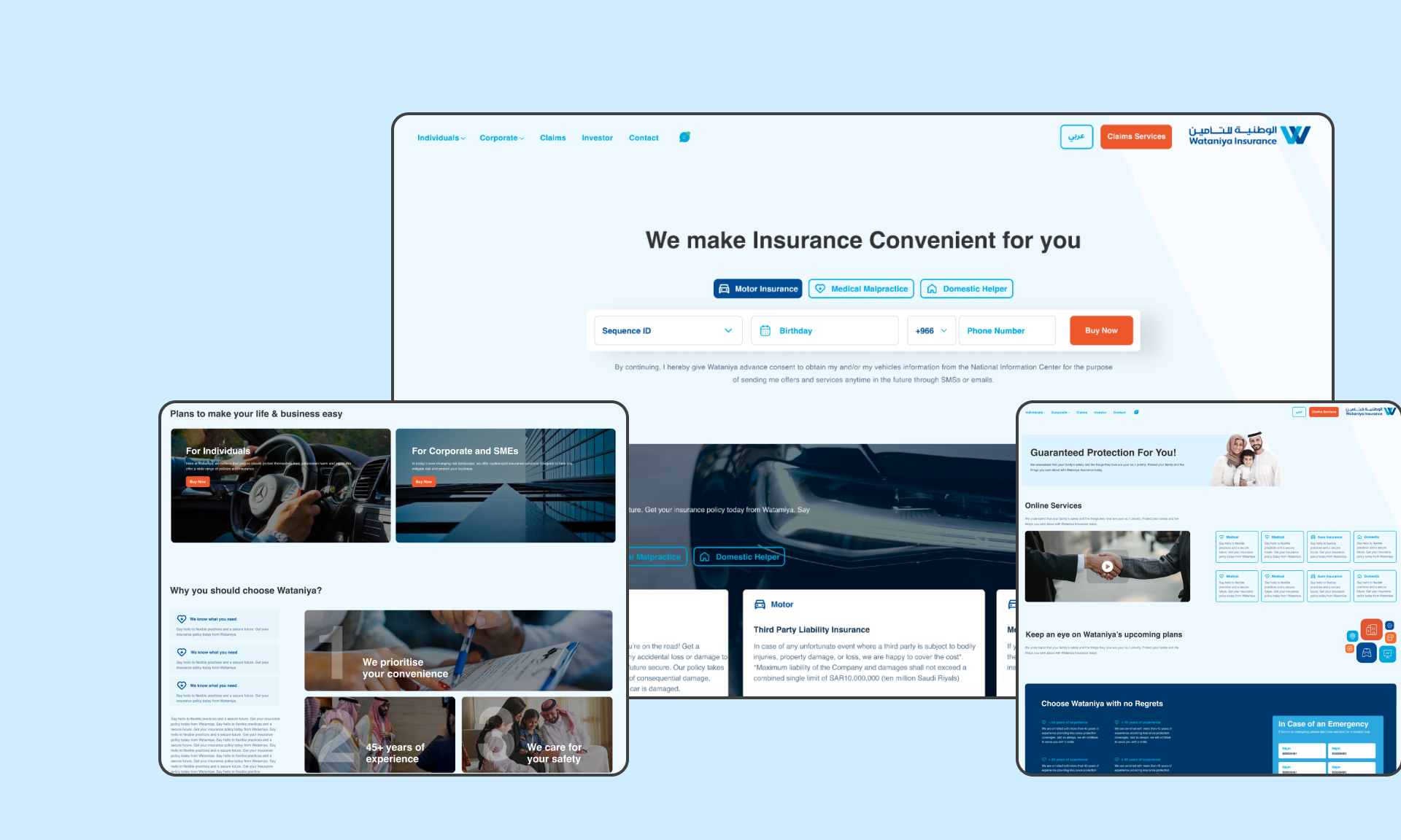 Website for Wataniya Insurance